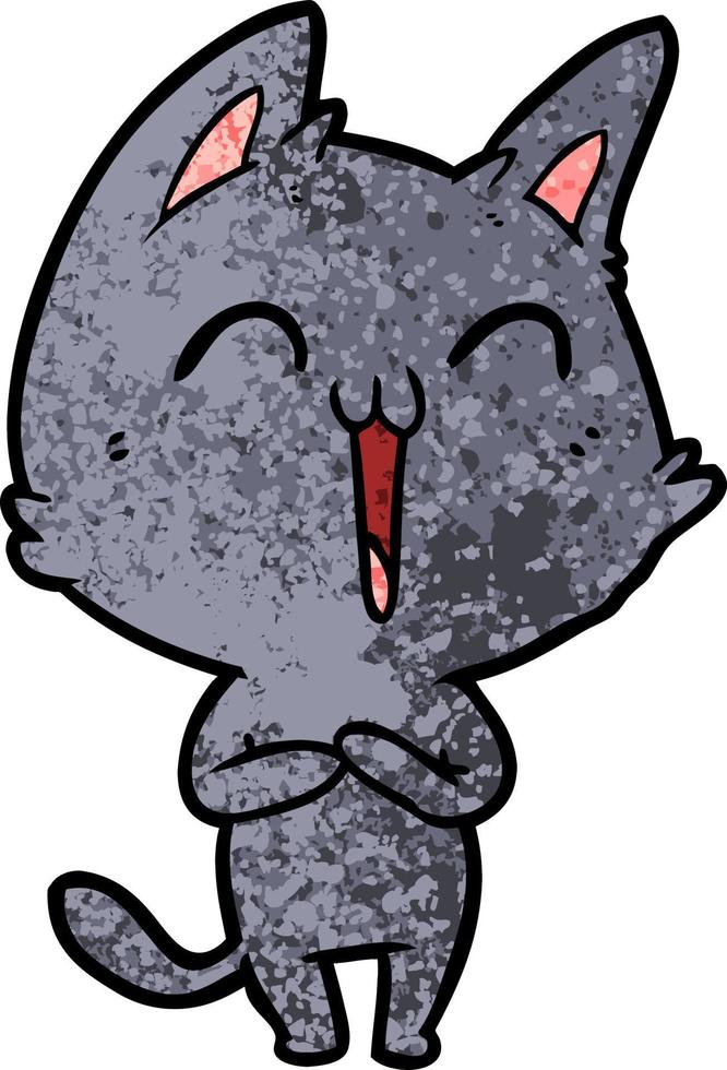 happy cartoon cat vector