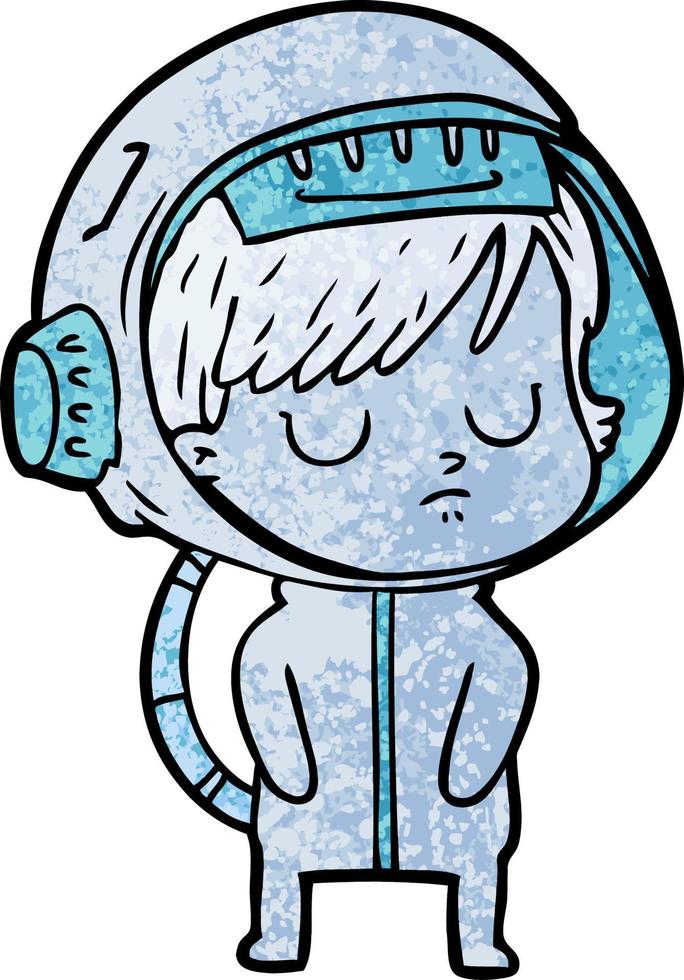 cartoon astronaut woman vector