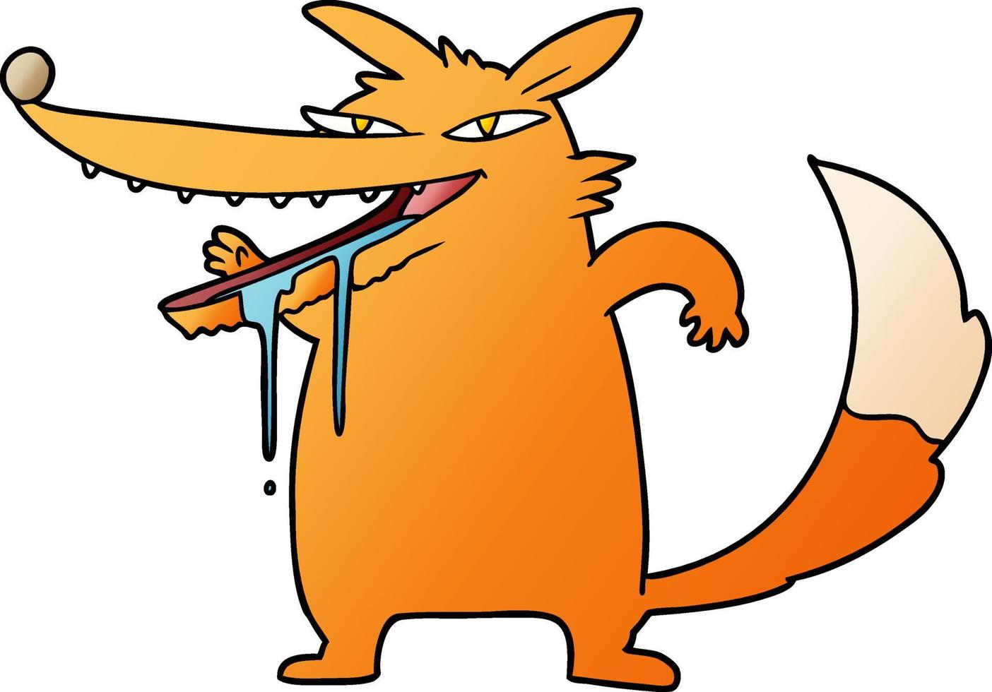 fat fox cartoon character vector