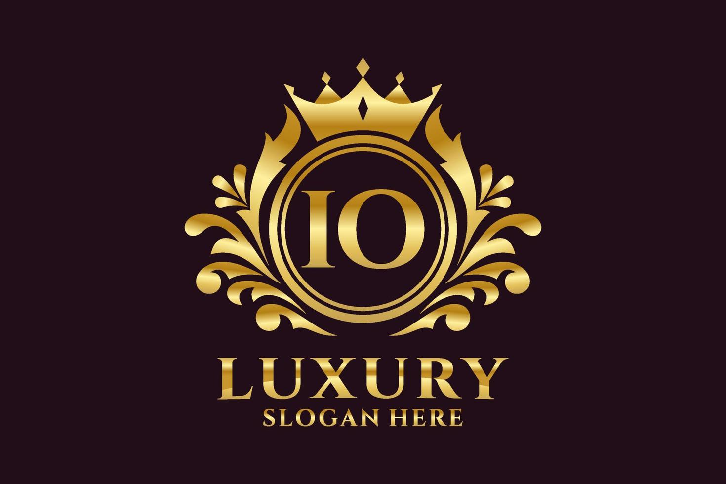 Initial IO Letter Royal Luxury Logo template in vector art for luxurious branding projects and other vector illustration.