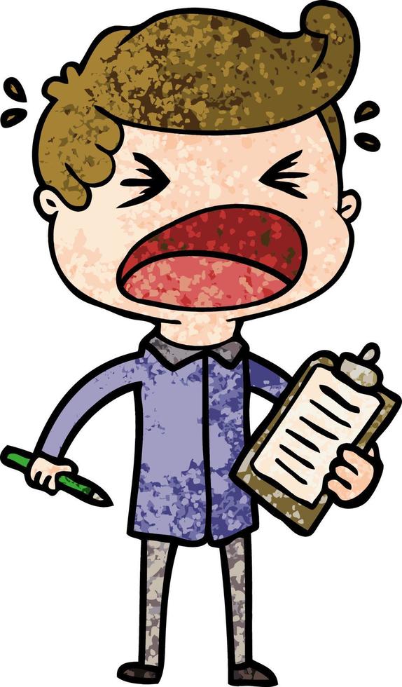 cartoon shouting salesman vector