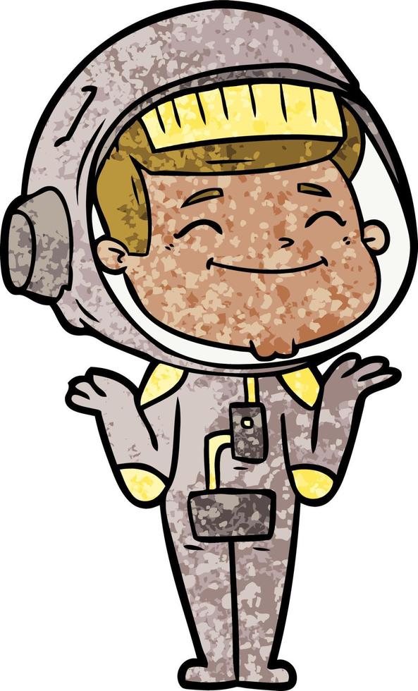 happy cartoon astronaut vector