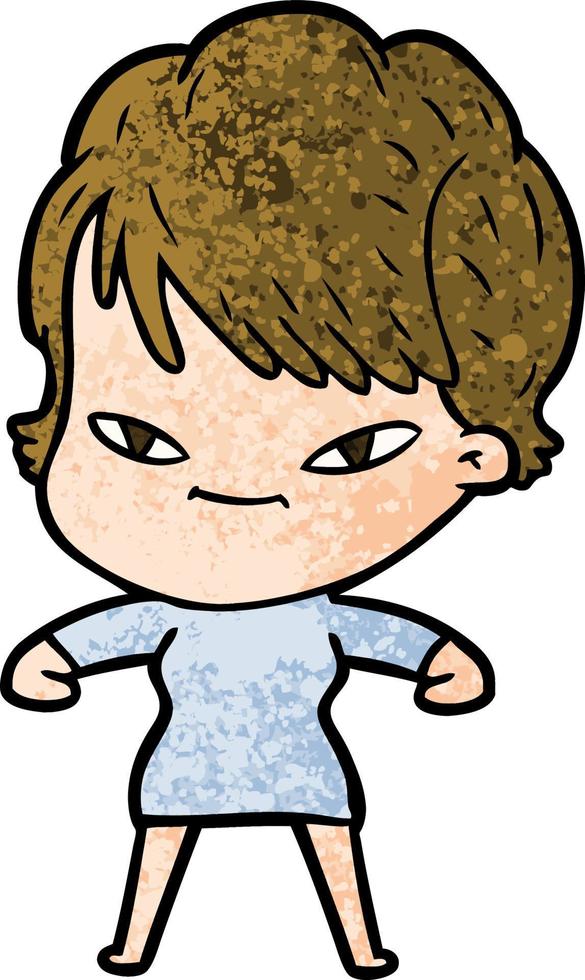 cartoon happy woman vector