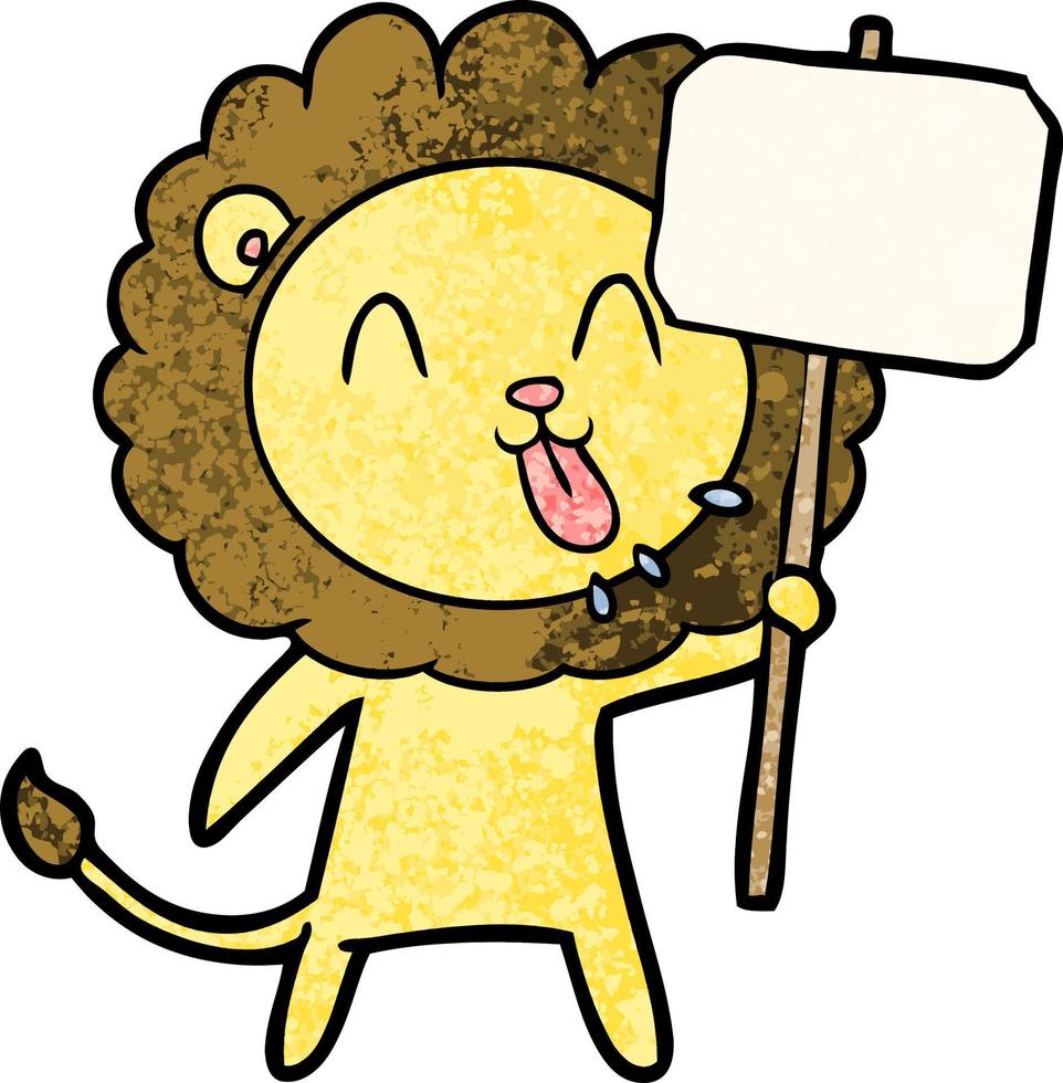 happy cartoon lion vector