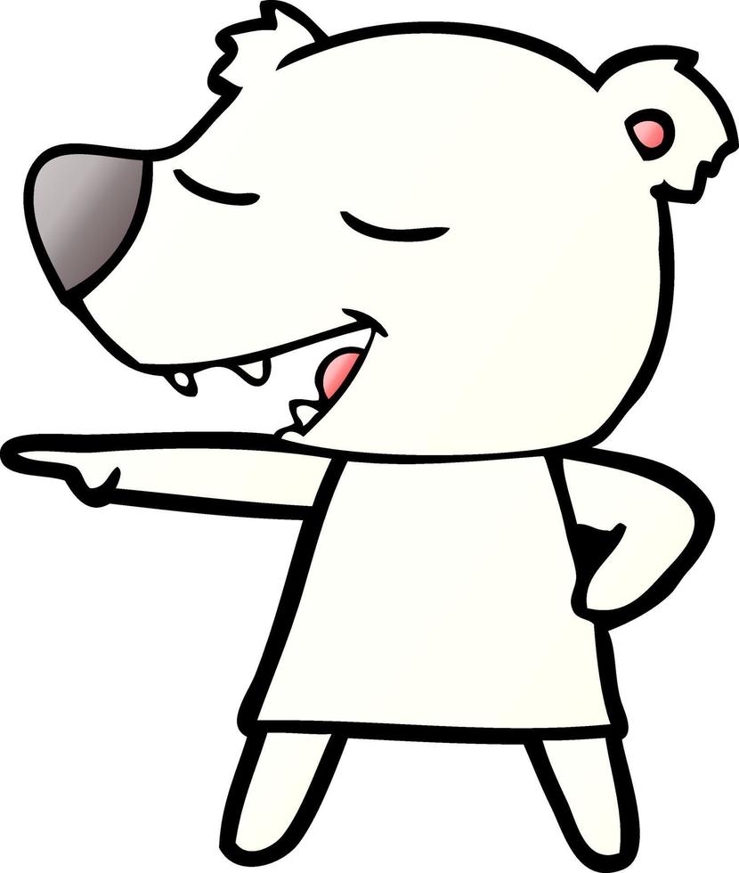 dibujos animados de oso polar feliz vector