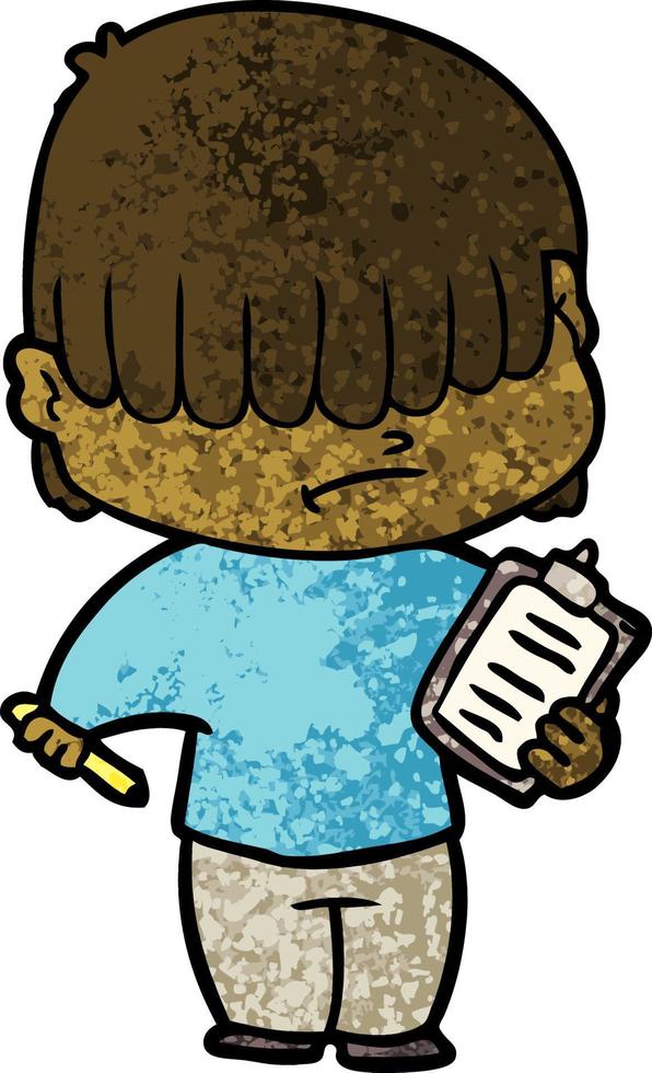 cartoon boy with untidy hair vector