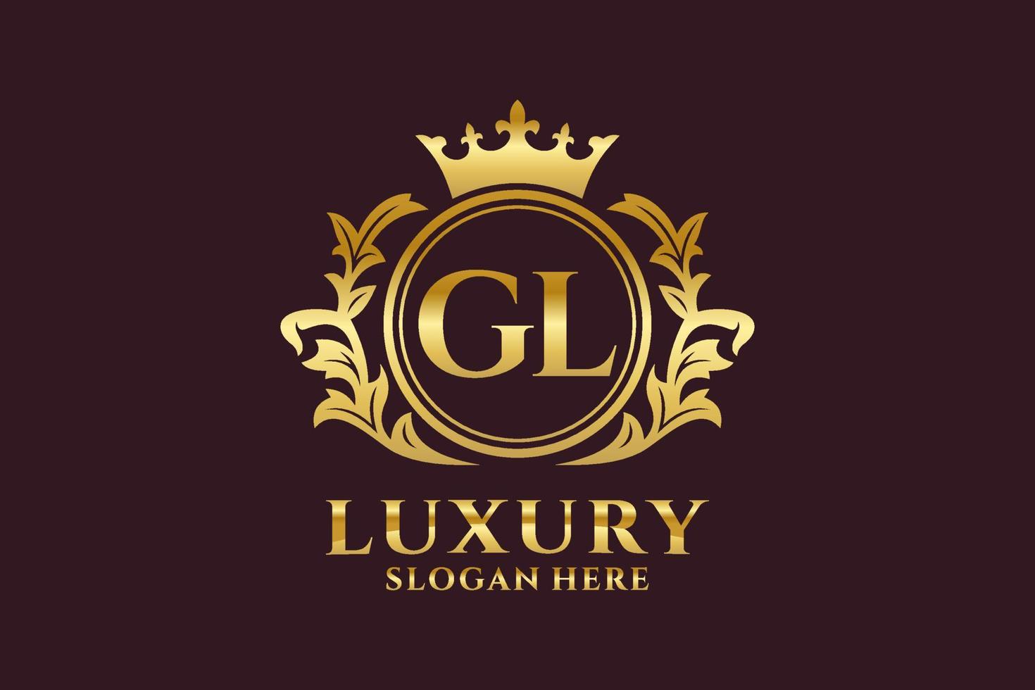 Initial GL Letter Royal Luxury Logo template in vector art for luxurious branding projects and other vector illustration.