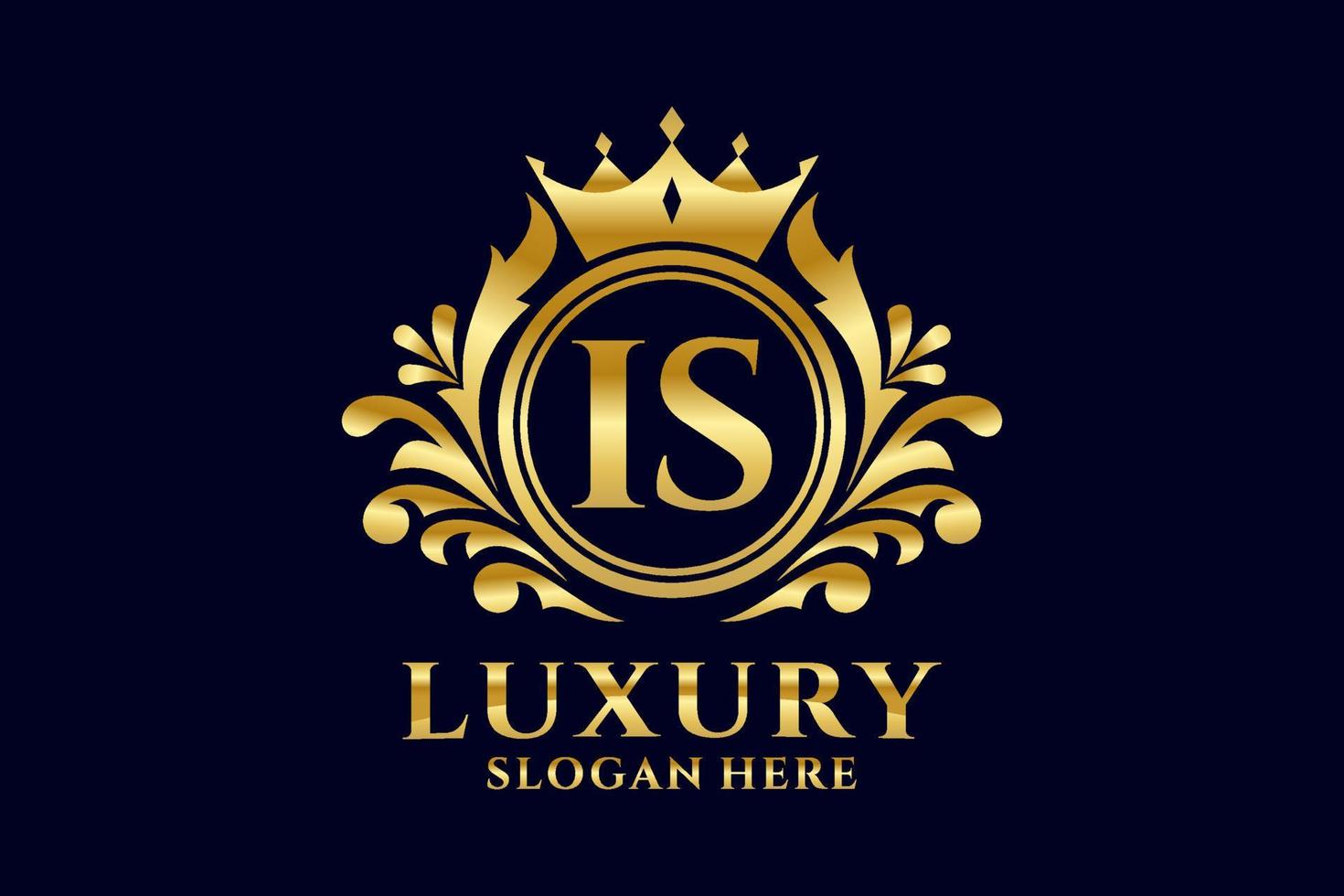 Initial IS Letter Royal Luxury Logo template in vector art for luxurious branding projects and other vector illustration.