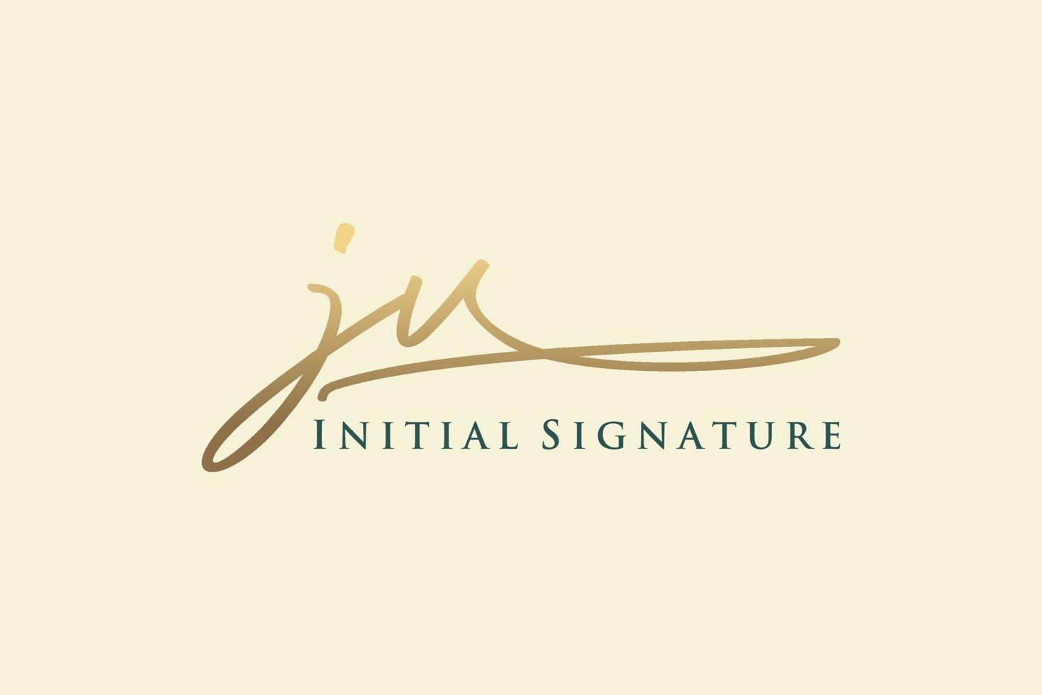 Initial JV Letter Signature Logo Template elegant design logo. Hand drawn Calligraphy lettering Vector illustration.