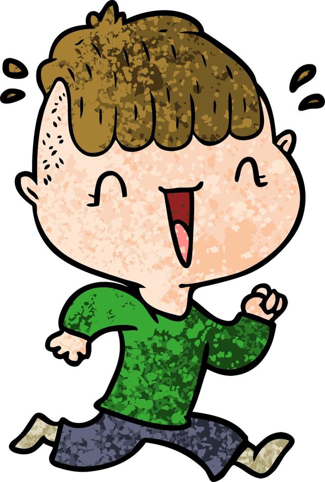 cartoon happy boy surprised vector