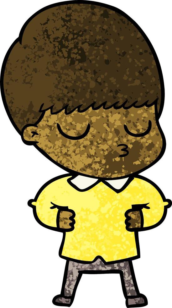 cartoon calm boy vector