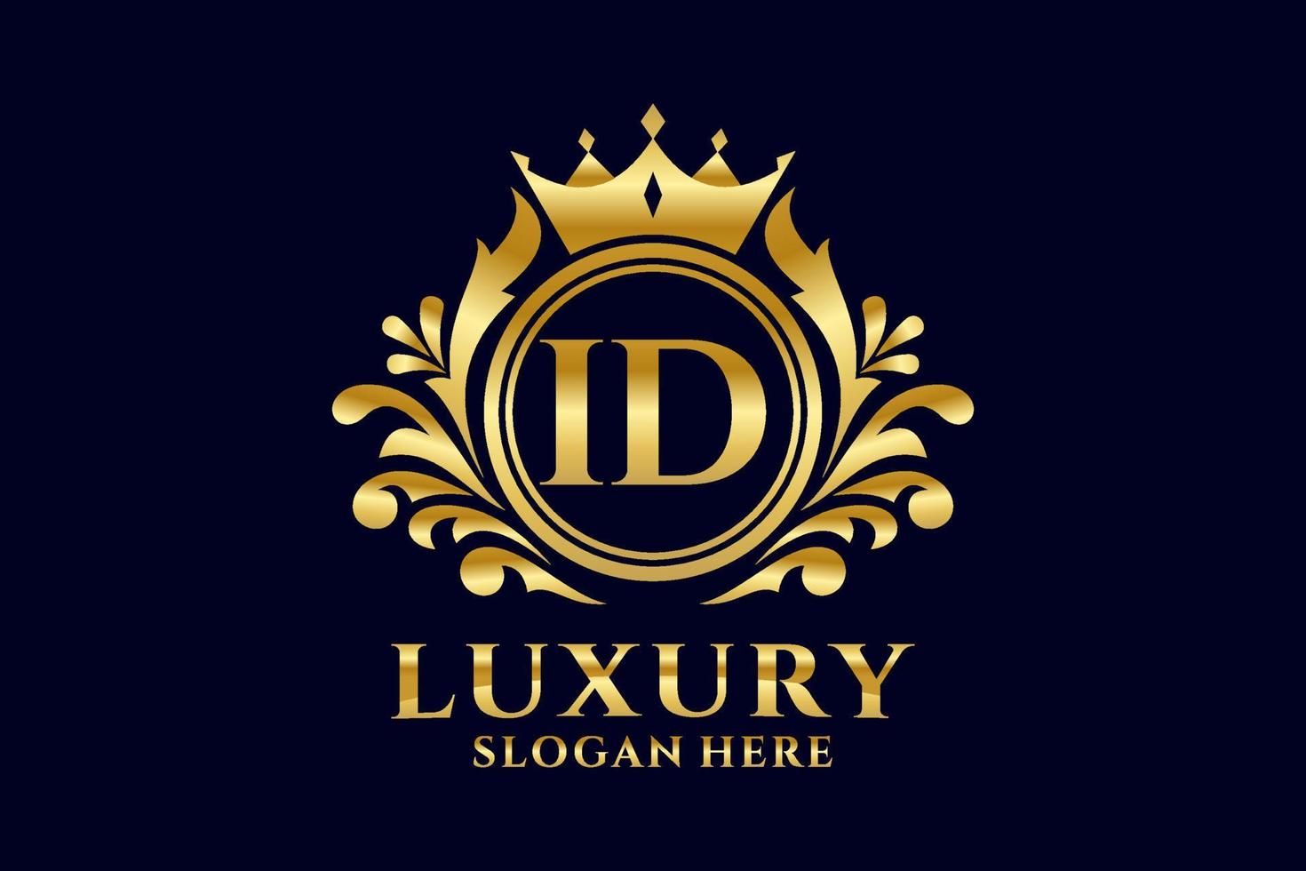 Initial ID Letter Royal Luxury Logo template in vector art for luxurious branding projects and other vector illustration.