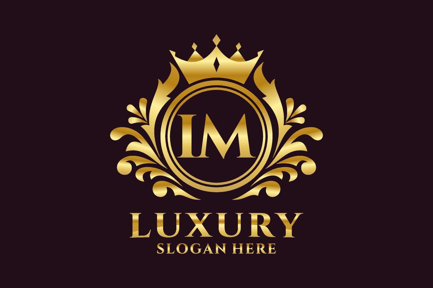 Initial IM Letter Royal Luxury Logo template in vector art for luxurious branding projects and other vector illustration.