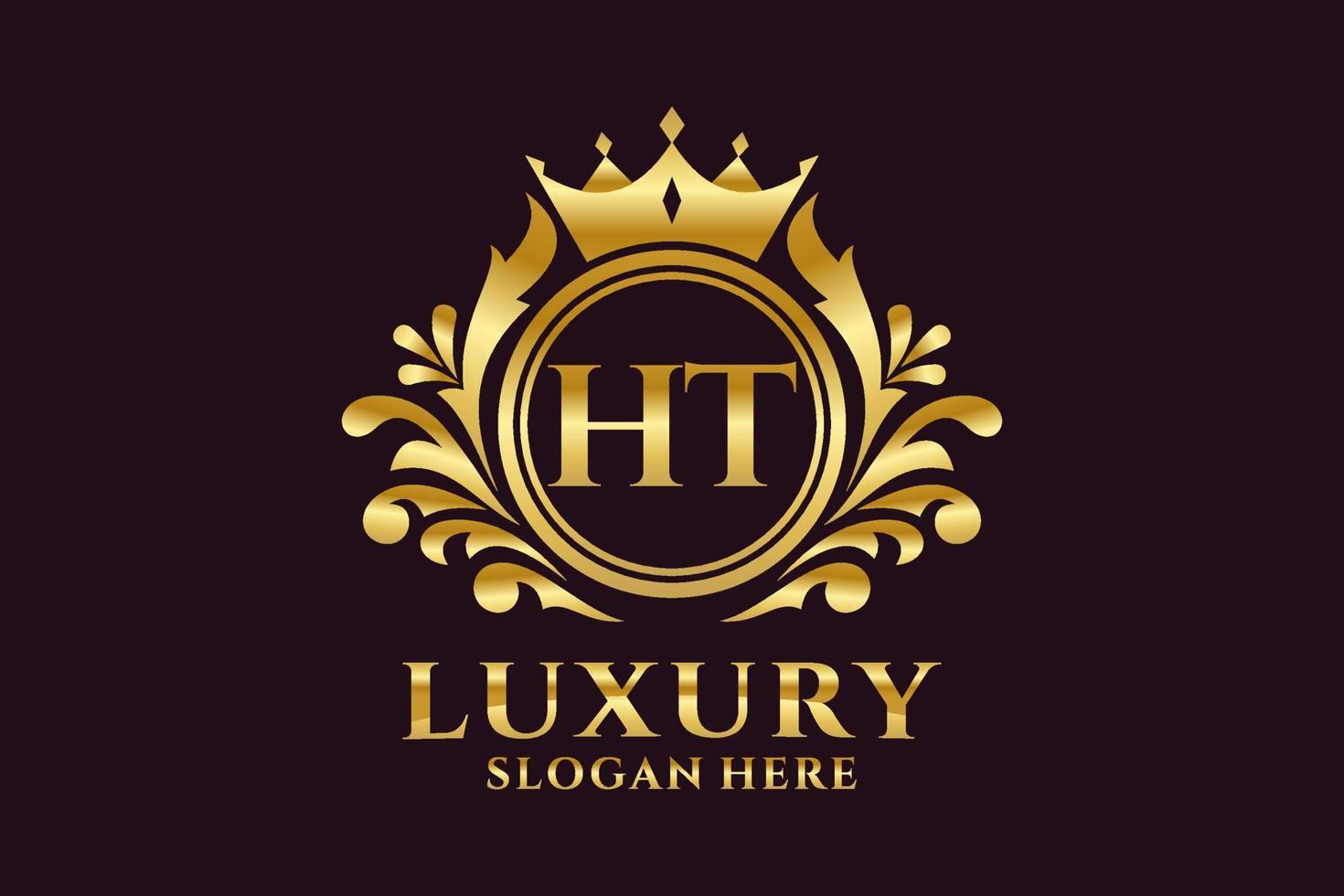 Initial HT Letter Royal Luxury Logo template in vector art for luxurious branding projects and other vector illustration.