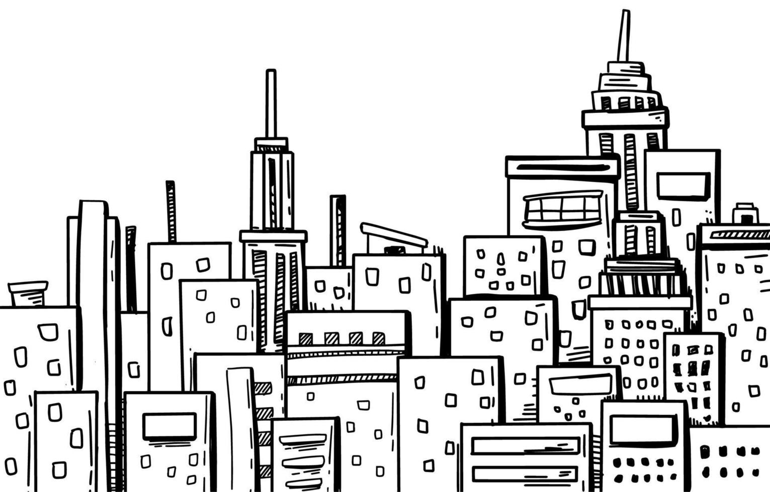 Cityscape Hand Drawn vector