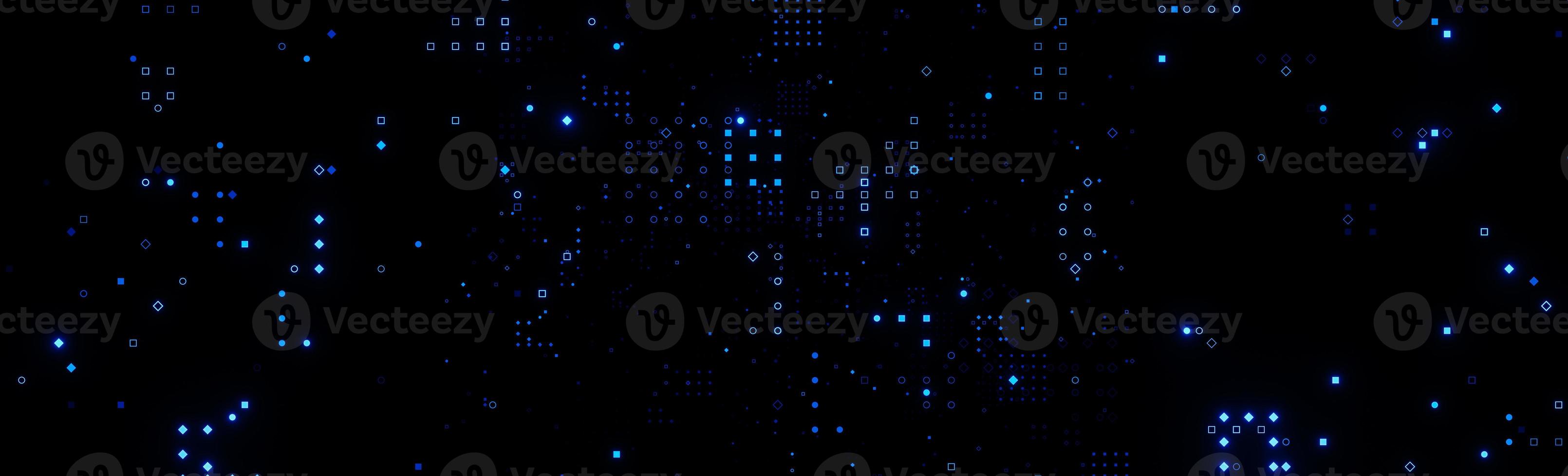 Abstract Blue lights glowing symbols Effect.Futuristic big data information.,3D model and illustration. photo