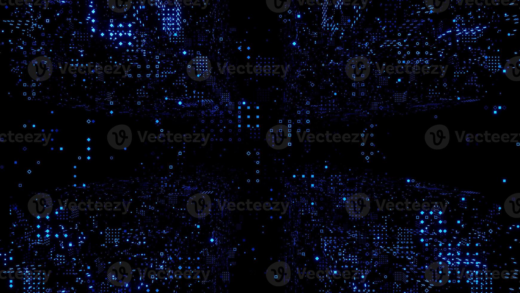 Abstract Blue lights glowing symbols Effect.Futuristic big data information.,3D model and illustration. photo