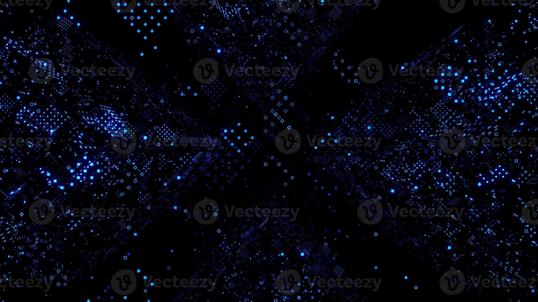 Abstract Blue lights glowing symbols Effect.Futuristic big data information.,3D model and illustration. photo