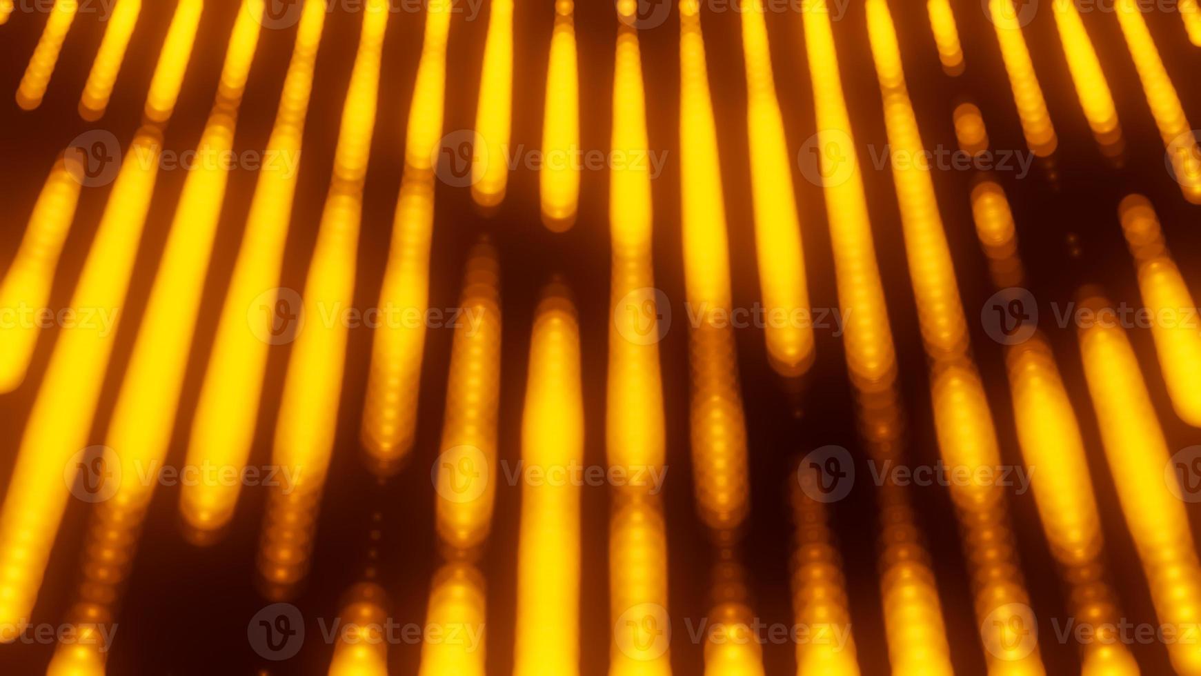 Abstract Orange Lights Bokeh equalizer bar Effect.Technology Particles Surface Grid.,3D model and illustration. photo