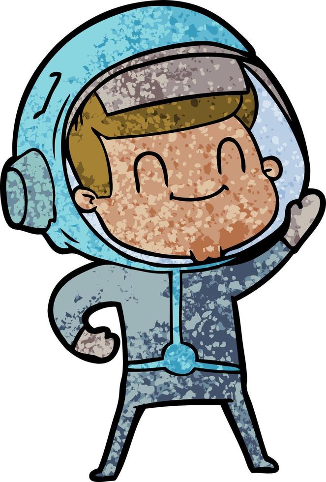 happy cartoon astronaut vector