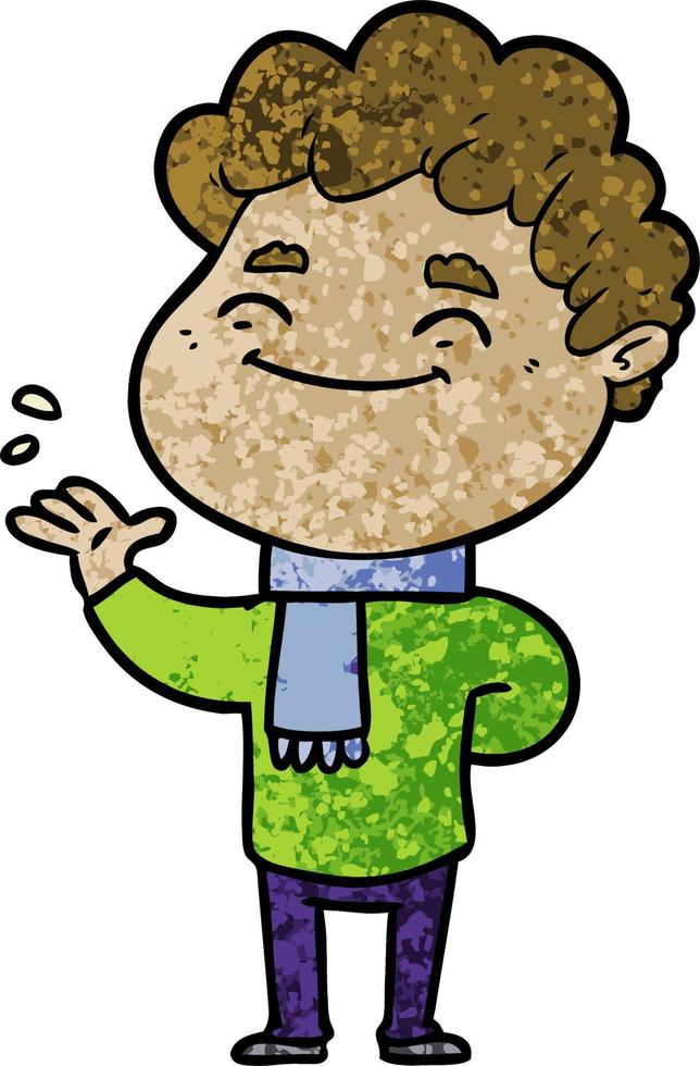 cartoon friendly man vector
