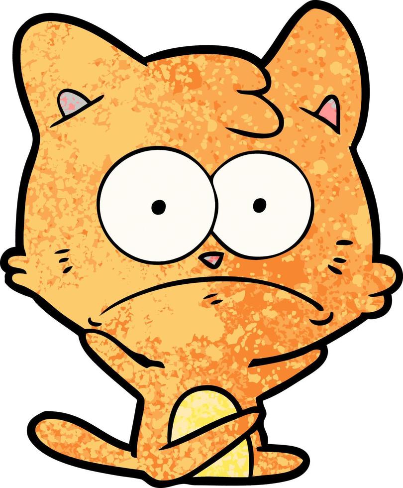 gato nervioso de dibujos animados vector