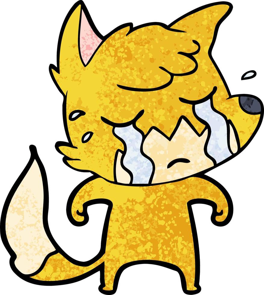 crying fox cartoon vector
