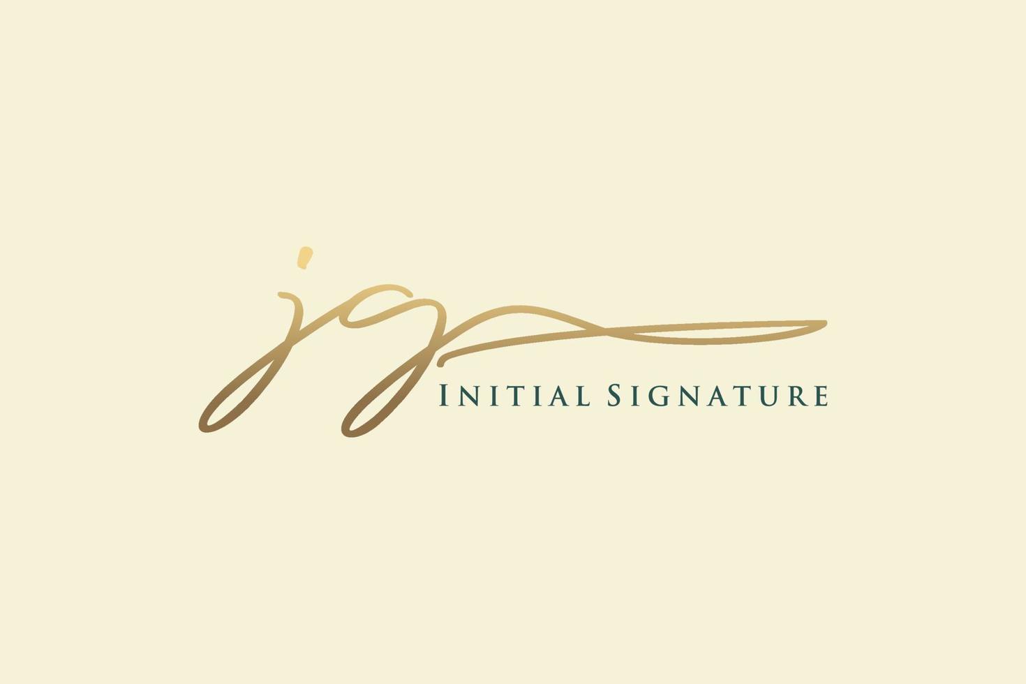 Initial JG Letter Signature Logo Template elegant design logo. Hand drawn Calligraphy lettering Vector illustration.