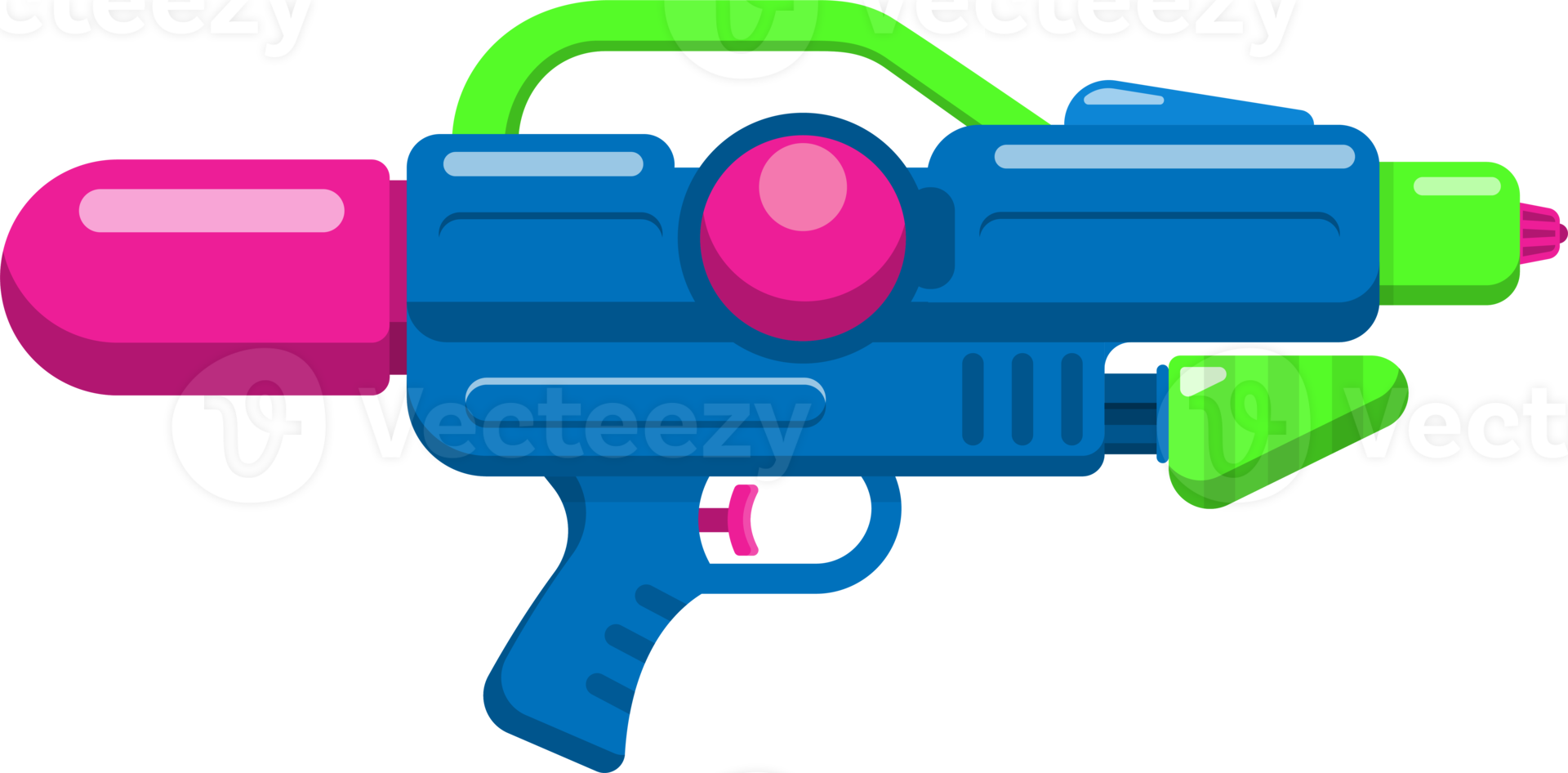 Wasserpistole. Waffen Spielzeug flaches Design png