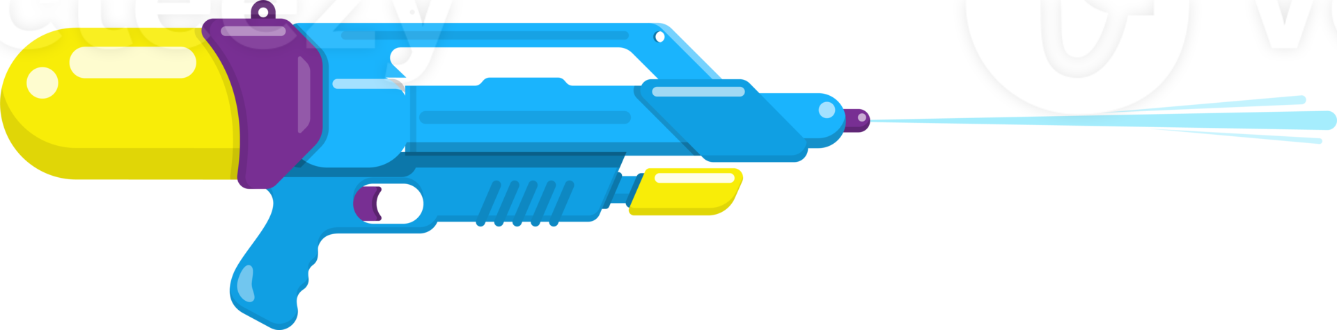 Water gun. blue color guns toy flat design png