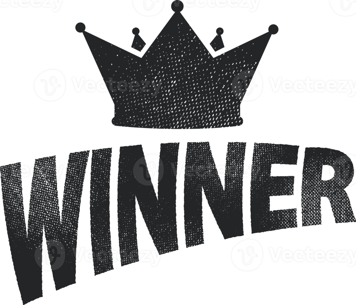 Winner sign text design png