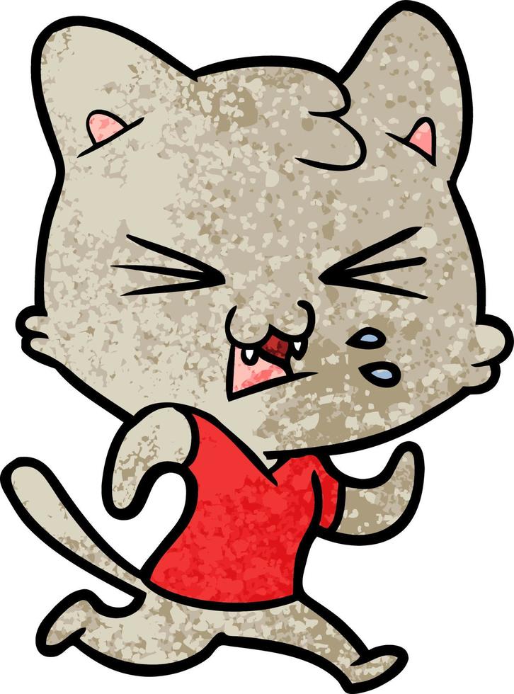 gato de dibujos animados silbando vector