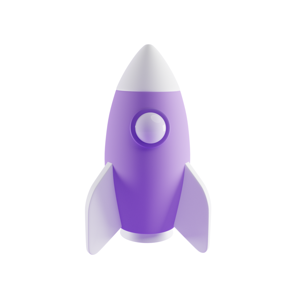 rocket 3d icon, startup concept, 3d render concept png