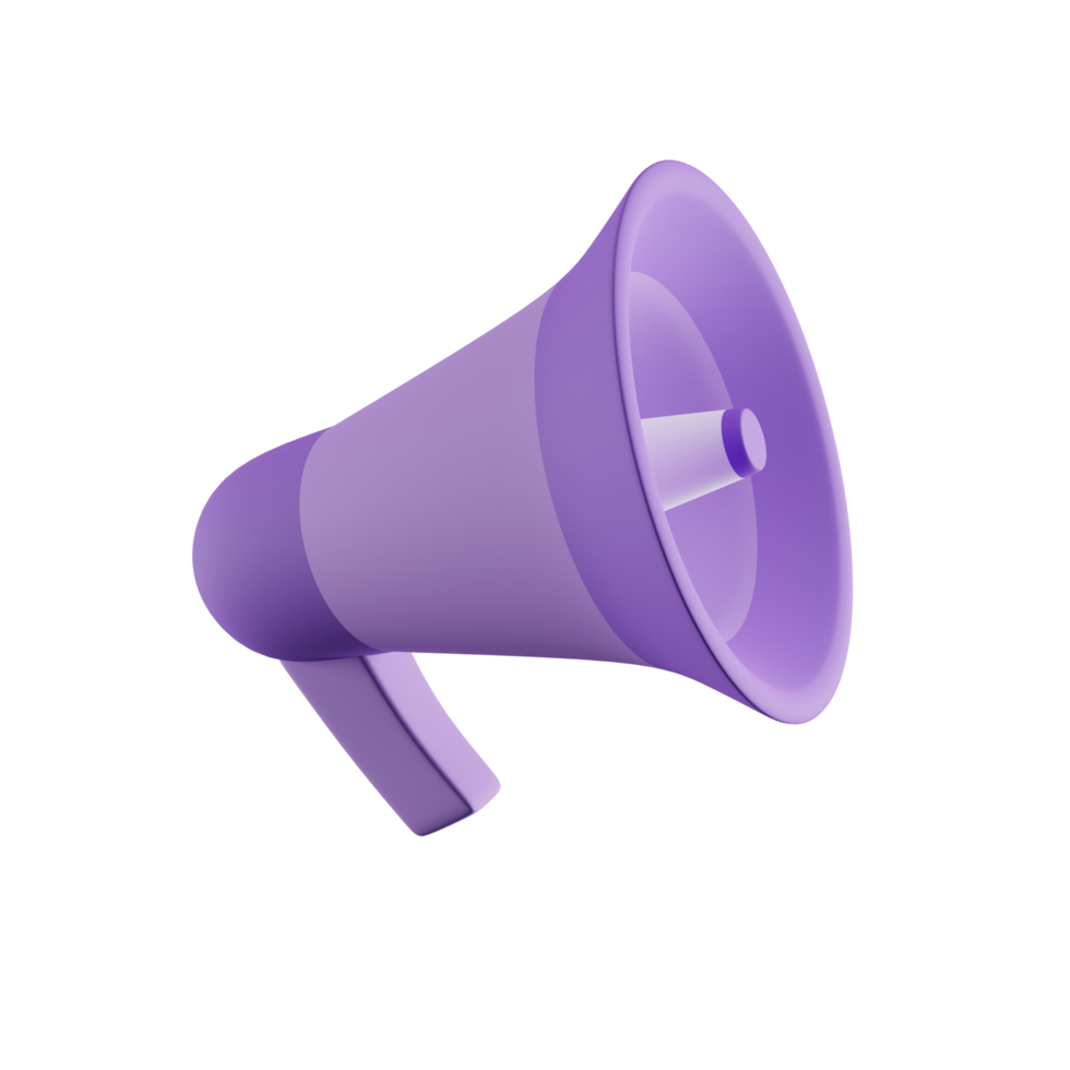 megaphone 3d icon, 3d render concept png