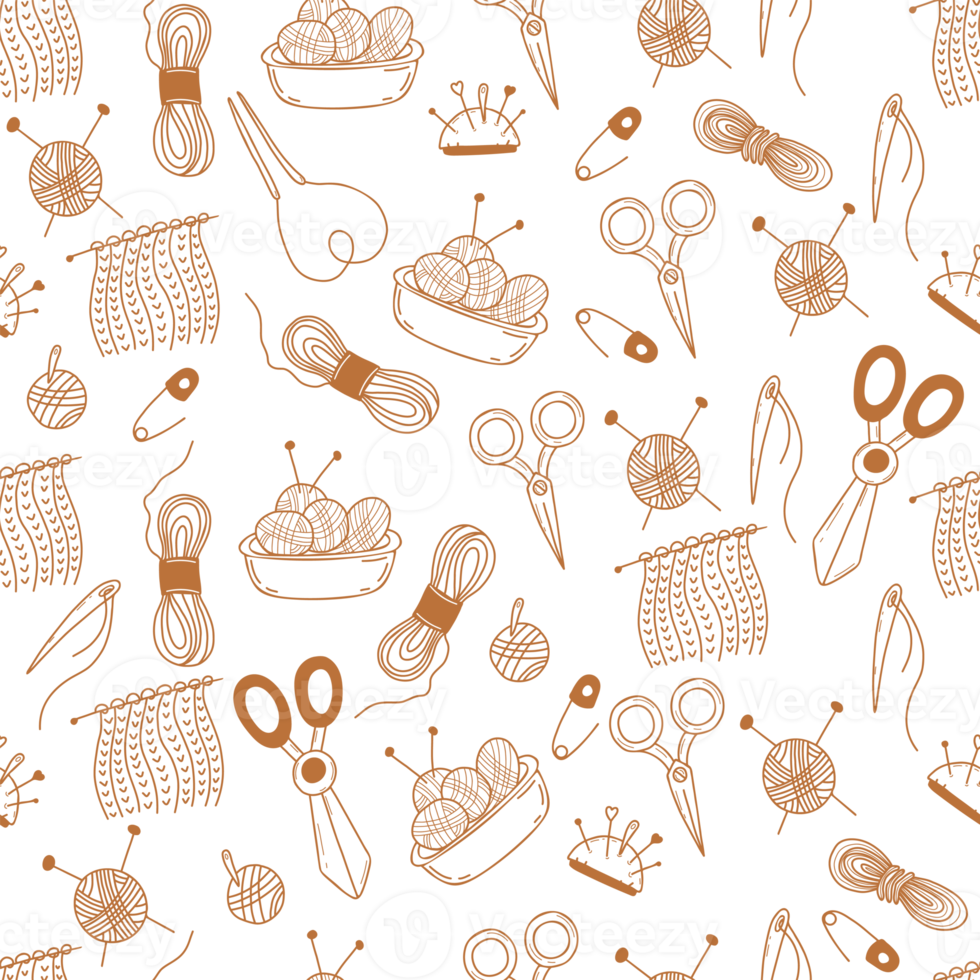Seamless pattern with knitting png