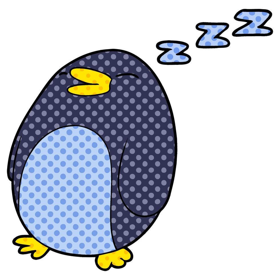 cartoon sleeping penguin vector