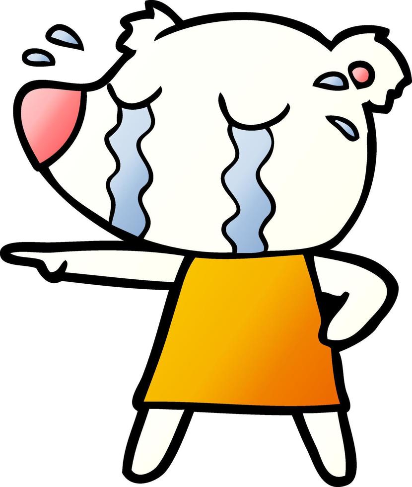 sad little polar bear cartoon vector