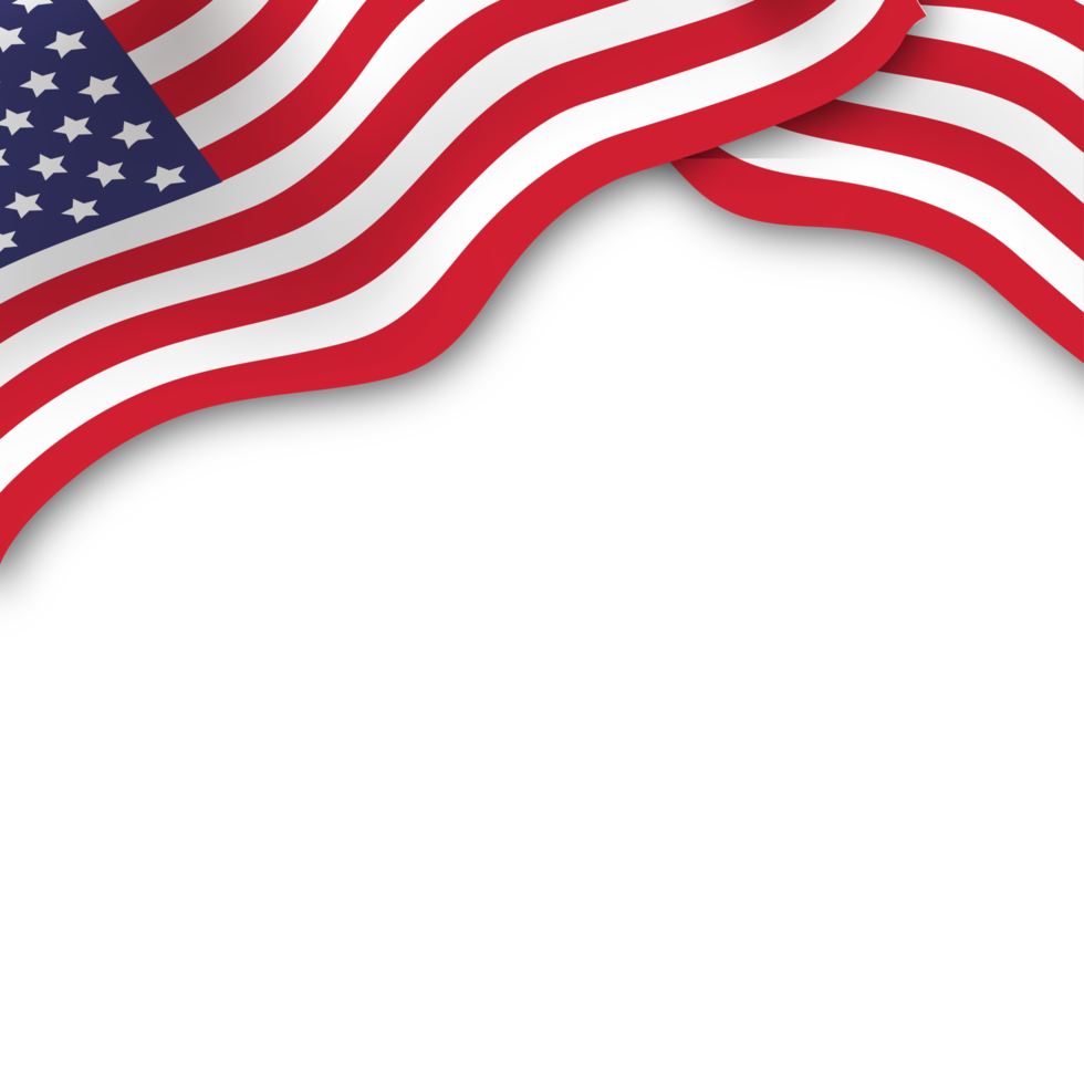 American Wavy Flag Corner Border png