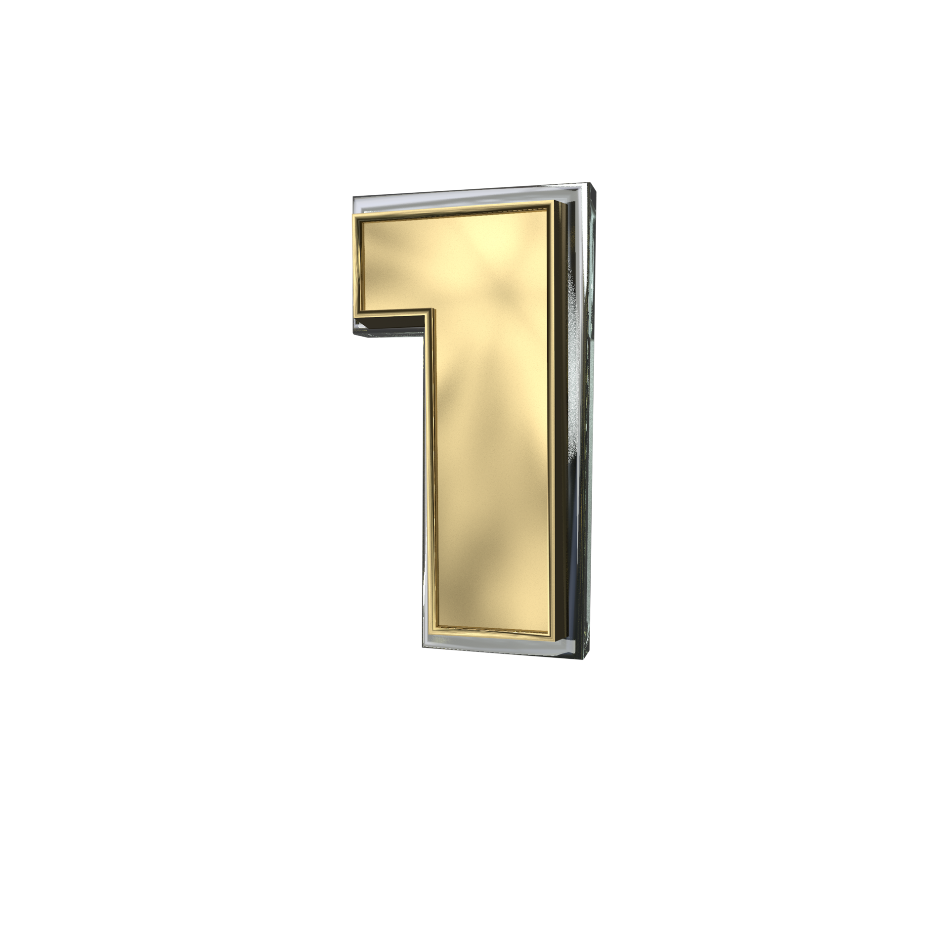 3D illustration Gold number 1 12378043 PNG