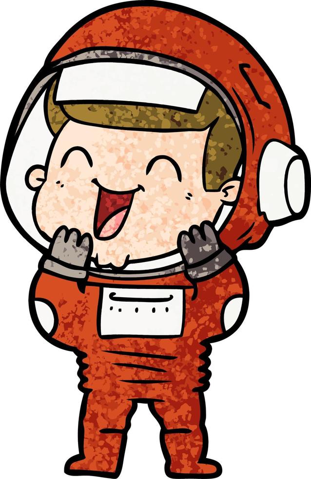 happy cartoon astronaut vector