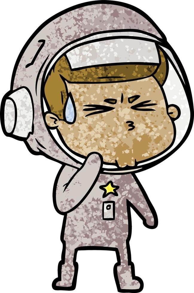 cartoon stressed astronaut vector