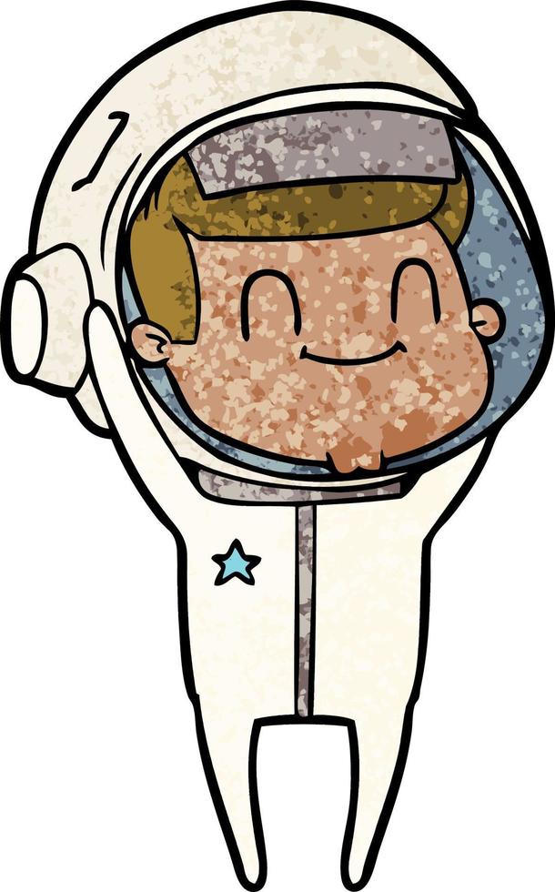happy cartoon astronaut vector
