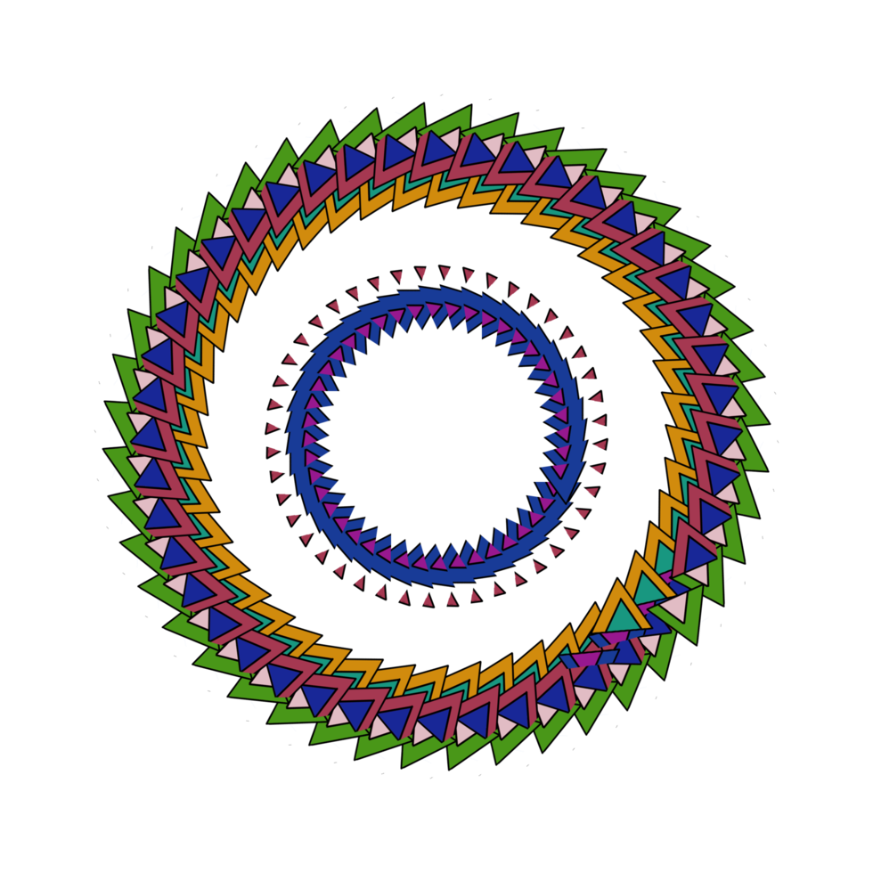 círculo geométrico abstrato mandala colorida png