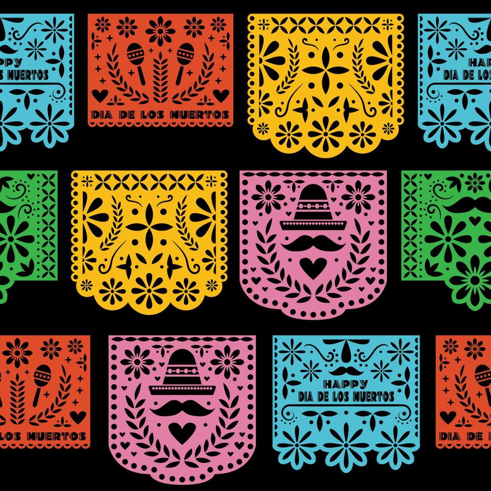 papel picado de patrones sin fisuras vector