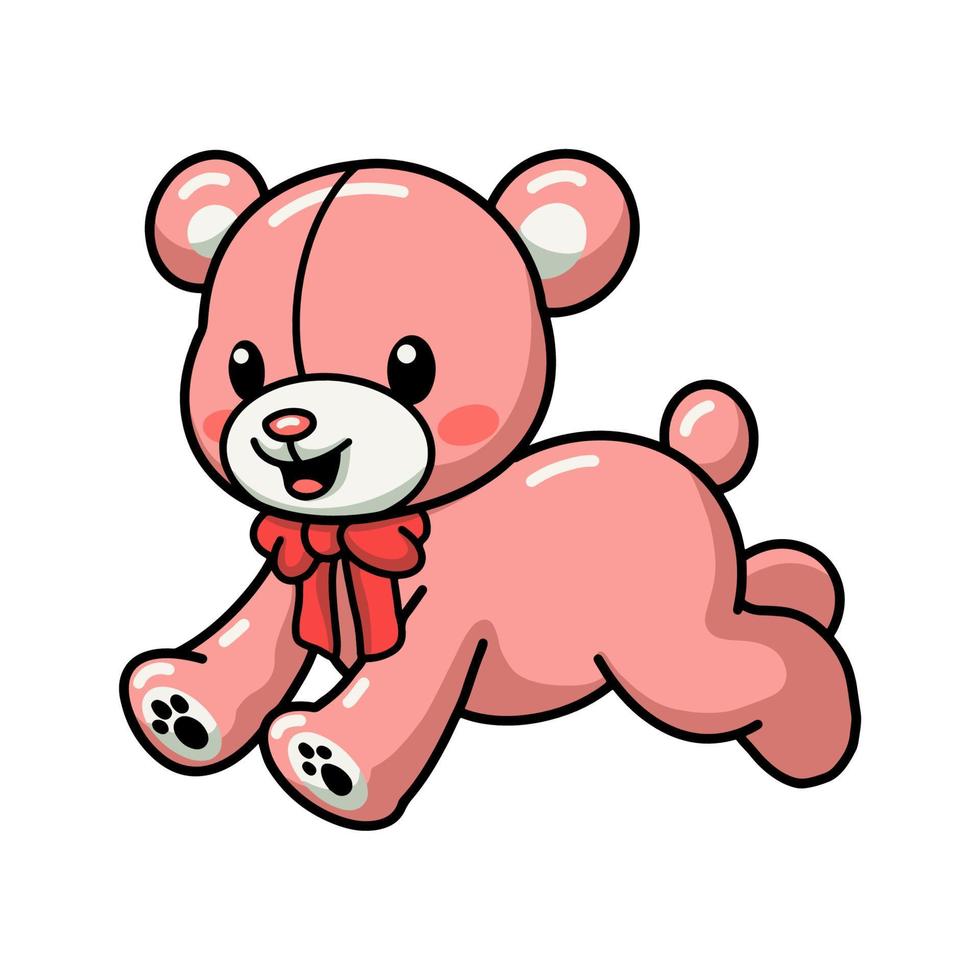 Cute teddy bear cartoon walking vector