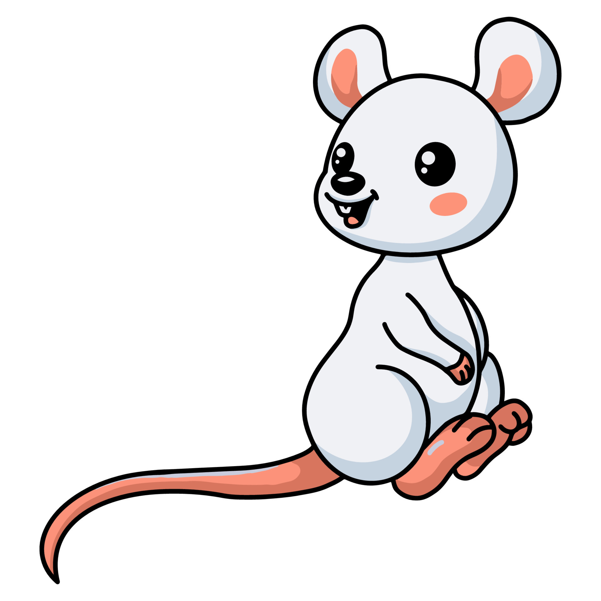 Cartoon Mouse on White