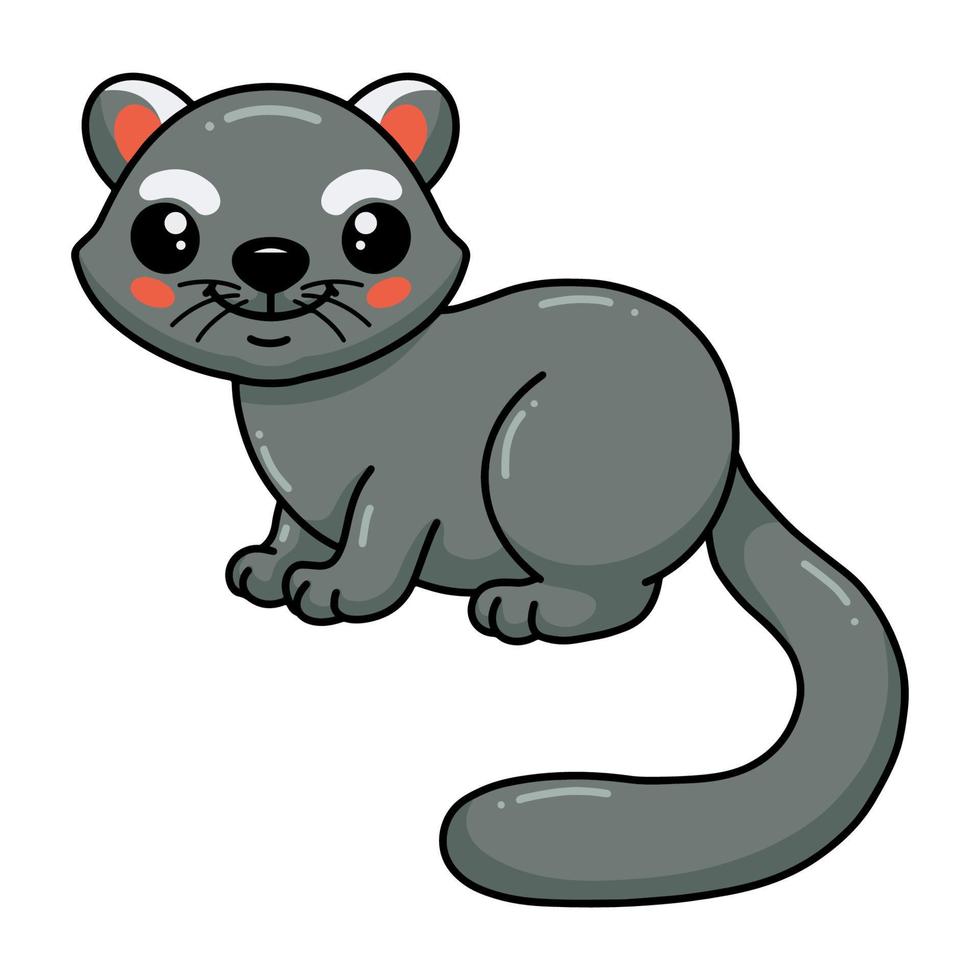 Cute little bearcat cartoon posing vector