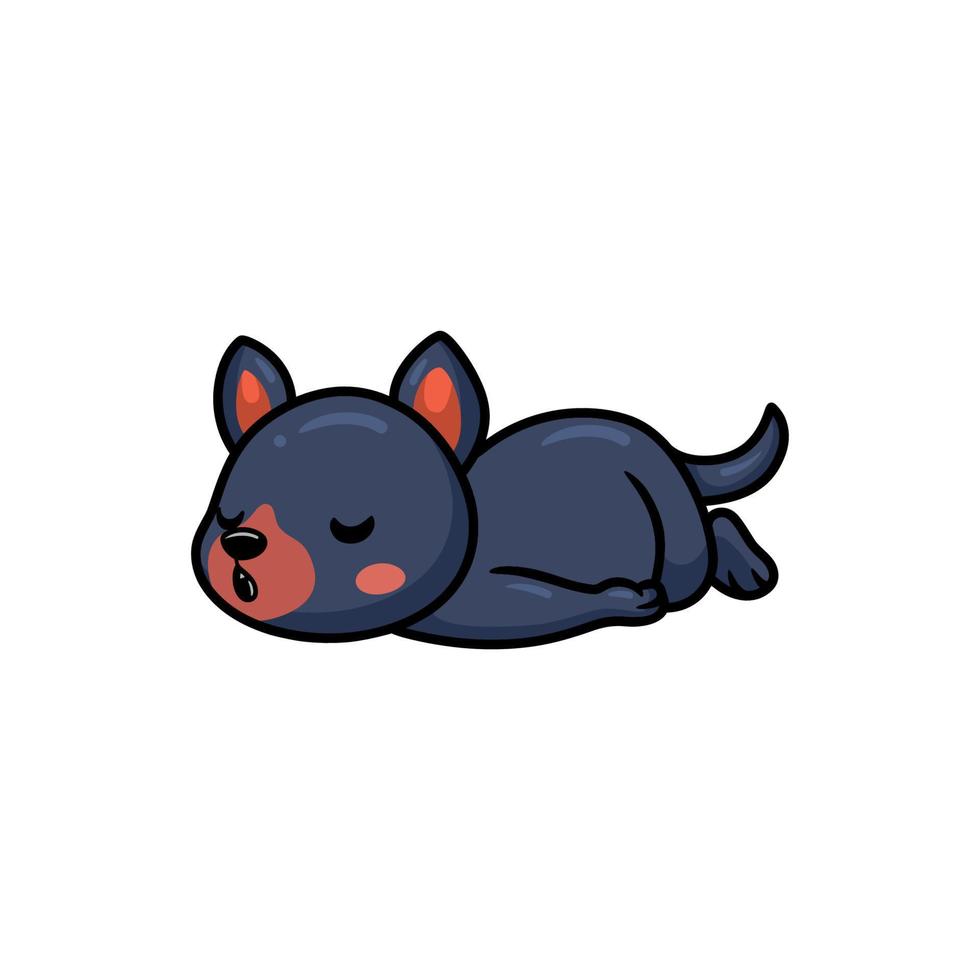 Cute little tasmanian devil cartoon sleeping vector