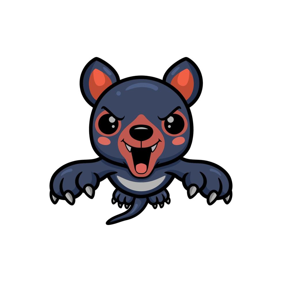 Cute little tasmanian devil cartoon leaping vector