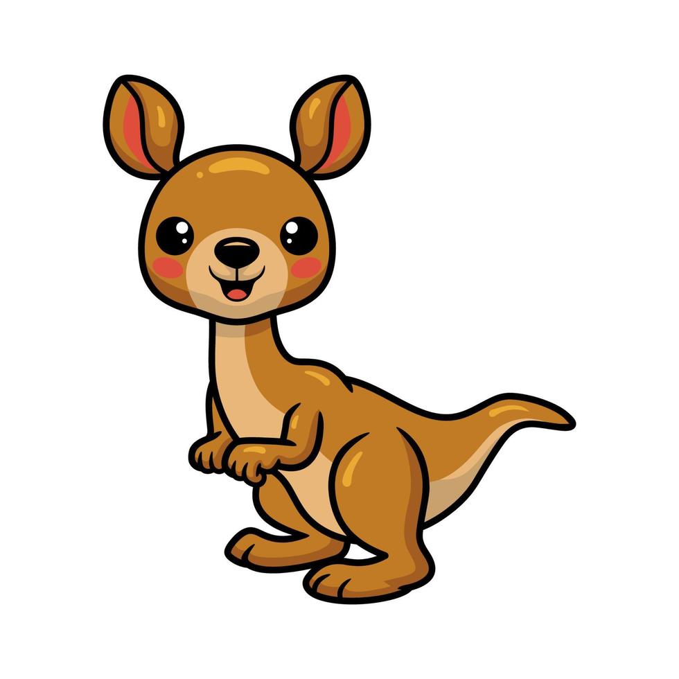 Cute little kangaroo cartoon standing vector